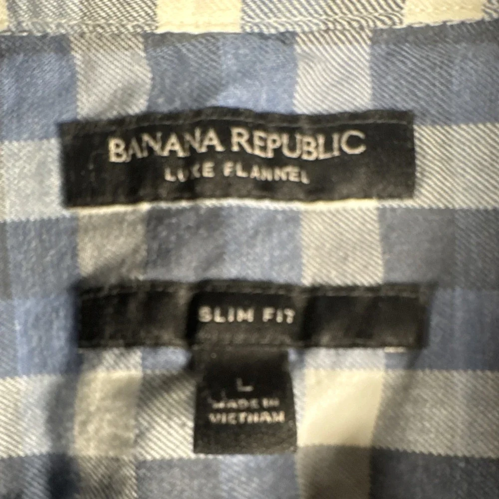 Banana Republic Mens LG Cotton Flannel Check Long Slv Button-Down Shirt (1282)